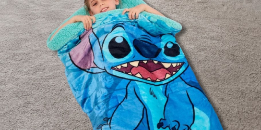 Disney Stitch Cloud Sherpa Sleeping Bag Only $19.99 on Amazon (Regularly $50)
