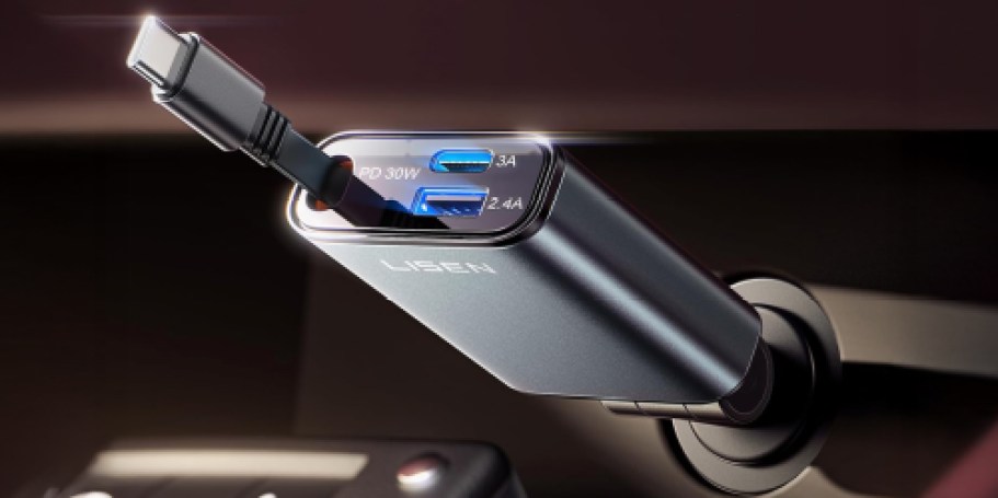 Retractable Car Charger Only $12.40 on Amazon (Charge 3 Devices Simultaneously!)
