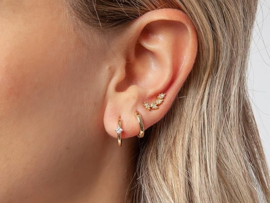 14K Gold-Plated Earrings 3-Piece Set Only $4.49 on Amazon